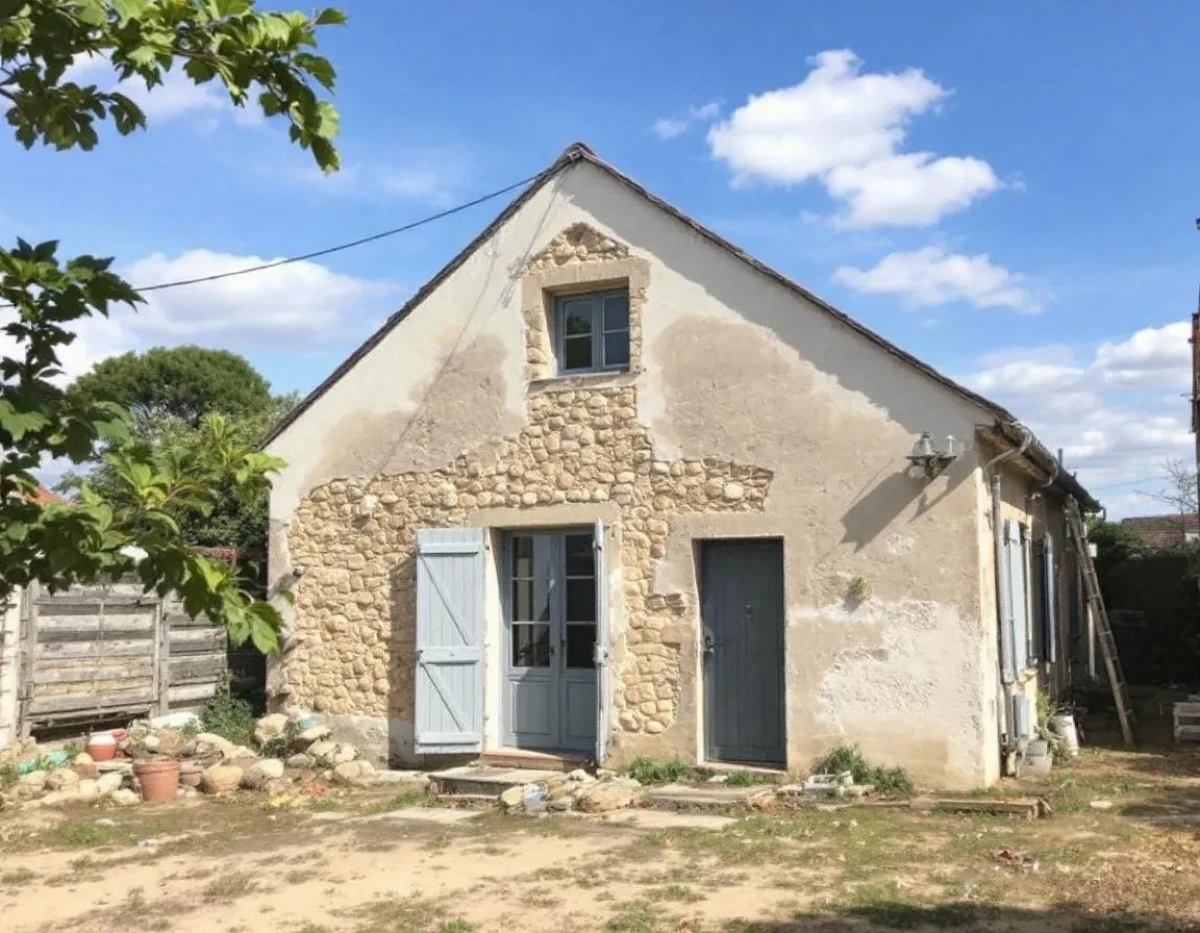 Maison ancienne rénovée avec matériaux biosourcés